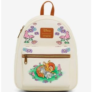 Loungefly Disney Bambi & Thumper Sleeping Mini Backpack Flowers Mushrooms NWT
